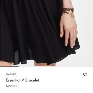 Louis Vuitton Authentic Leather “V” Bracelet.